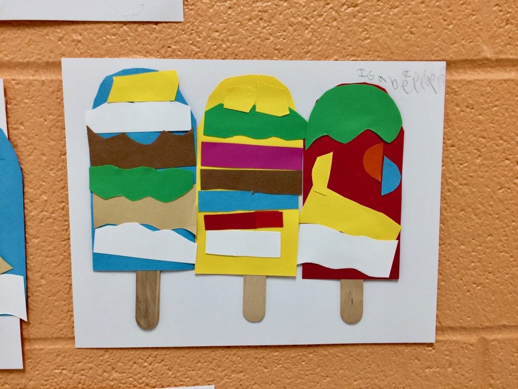 Popsicle Art Project in 3 Art Classes Pre-work: Use Elmer's to